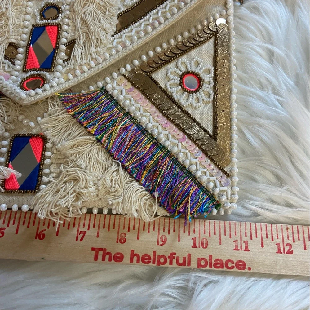 Lulus Tribal Chic Crossbody Bag - Cream and Multicolor - Picture 6 of 8